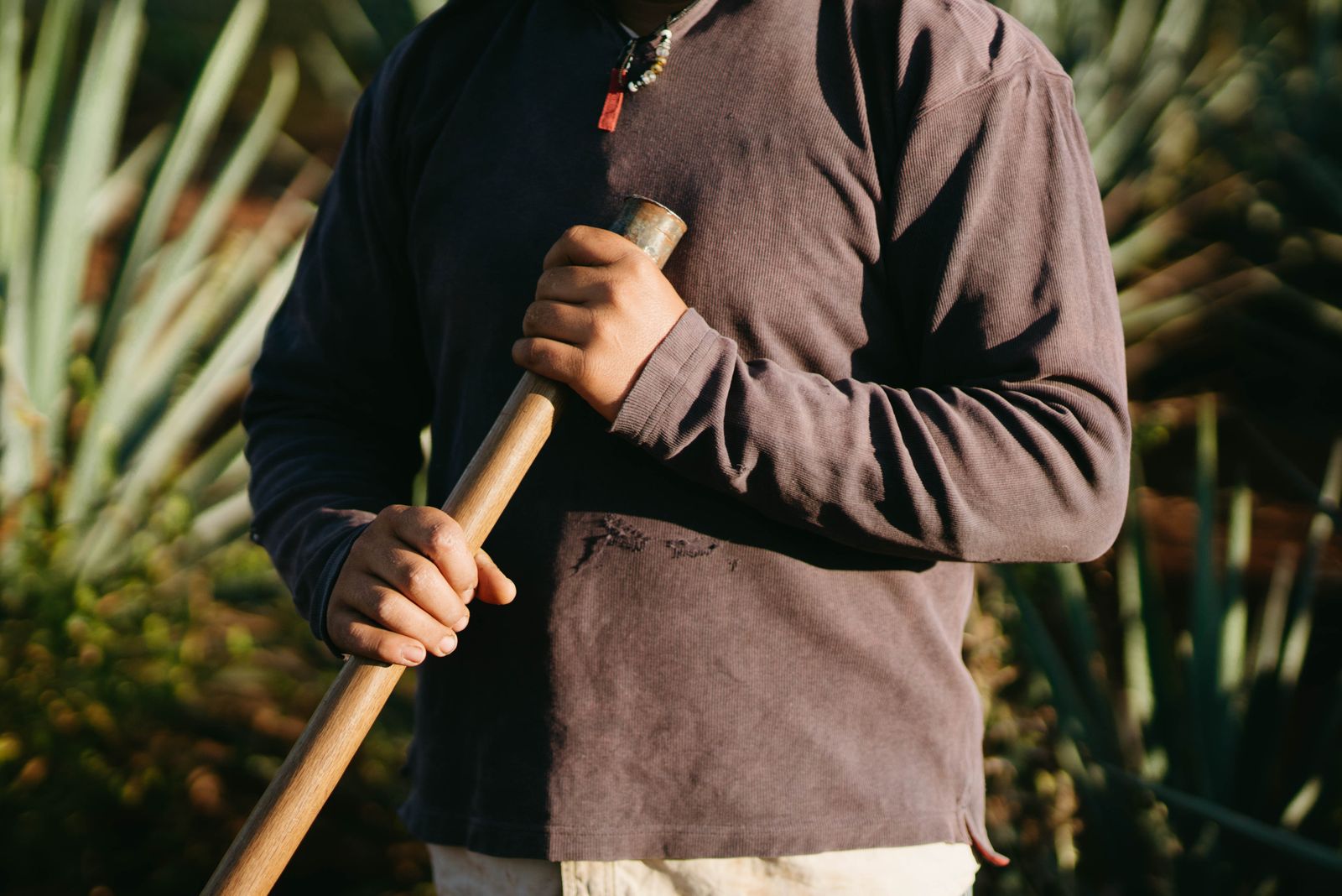 El mazo de madera con que se machaca el maguey cocido